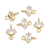 SHEGRACE Brass Pave Cubic Zirconia Horse Eye Connector Charms XGRQ2O424-436A-G-2