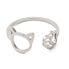 Non-Tarnish 304 Stainless Steel Open Cuff Ring RJEW-Z026-05P-2