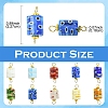 30Pcs Handmade Millefiori Glass Connector Charms PALLOY-YW00113-3