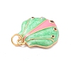 Eco-Friendly Brass Micro Pave Cubic Zirconia with Enamel Pendants LS-KK-K268-25G-4