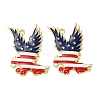 Independence Day Alloy Enamel Pendants ENAM-G229-06G-02-1