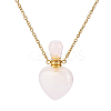 1Pc Natural Rose Quartz Perfume Bottle Necklaces NJEW-PH0001-37A-03-1