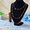 3m Natural Green Aventurine Chips & ABS Plastic Imitation Pearl Beaded Chains Necklace Making Kits CHC-TA0001-30A-6