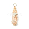 2Pcs Electroplated Natural Quartz Crystal Dyed Copper Wire Wrapped Pendants PALLOY-JF03173-02-3