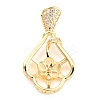 Brass Micro Cubic Zirconia Peg Bail Charms LS-KK-Q794-04D-G-1