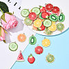 32Pcs 8 Styles Light Gold Alloy Enamel Pendants ENAM-YW0005-48-5
