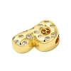 Rack Plating Brass Micro Pave Clear Cubic Zirconia Perdants KK-C067-11G-P-2
