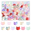 110Pcs 11 Colors Transparent Spray Paint Glass Beads GLAA-FS0002-15-1