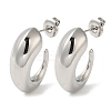Non-Tarnish 304 Stainless Steel Horn Stud Earrings EJEW-Z026-07P-1