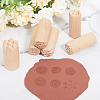 12pcs 12 styles Round Wooden Traditional Chinese Moon Cake Molds AJEW-CA0004-24-5