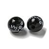 Printed Wood European Beads WOOD-G022-20F-2