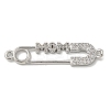 Mother's Day Brass Micro Pave Clear Cubic Zirconia Connector Charms KK-K378-14P-1