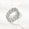 5Pcs 304 Stainless Steel Open Cuff Rings for Women RJEW-K313-02P-2