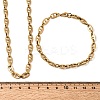 304 Stainless Steel Mariner Link Chains Bracelet & Necklace Jewelry Sets SJEW-L199-16G-5
