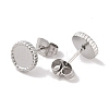 Non-Tarnish 304 Stainless Steel Flat Round Stud Earrings for Women EJEW-G389-02P-2