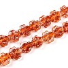 Luminous Handmade Gold Foil Glass Beads Strands FOIL-N029-01C-1