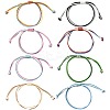 8Pcs 8 Colors Korean Waxed Polyester Cord Braided Bead Bracelets BJEW-FS00024-1