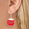 6 Pairs 6 Colors Resin Doughnut Dangle Earrings EJEW-AN0003-27-5