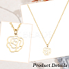 2Pcs 2 Colors 304 Stainless Steel Hollow Rose Pendant Necklaces Set for Women NJEW-AN0001-87-3