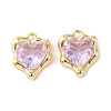 Brass Micro Pave Cubic Zirconia Charms KK-L208-06G-03-2