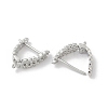 Brass with Cubic Zirconia Stud Earring Findings KK-Q051-02P-2