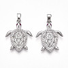 Brass Micro Pave Cubic Zirconia Pendants KK-N257-05P-1