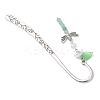 8Pcs Dragonfly Natural Gemstone & Alloy & Acrylic Flower Bookmarks AJEW-JK00400-5