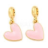 Rack Plating Alloy Enamel Heart European Dangle Charms FIND-B034-20G-01-1