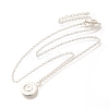304 Stainless Steel Flat Round Coin Pendant Cable Chain Necklaces for Women STAS-Z108-02S-01-4