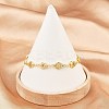 Fire Brass Micro Pave Clear Cubic Zirconia Link Chain Bracelets for Women BJEW-A090-05G-2