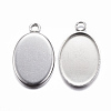 Non-Tarnish 304 Stainless Steel Pendant Cabochon Settings X-STAS-G075-21P-2