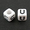 Letter Acrylic European Large Hole Beads OPDL-R050-10mm-U-1