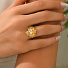 Brass Micro Pave Cubic Zirconia Finger Rings for Women QS5148-5-4