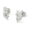 Non-Tarnish Cute Little Animal Theme 304 Stainless Steel Stud Earrings LS-EJEW-B041-02I-P-1