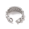 Brass Micro Pave Cubic Zirconia Open Cuff Rings RJEW-K263-13P-3
