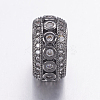 Brass Micro Pave Cubic Zirconia Beads ZIRC-G125-43B-2