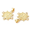 Rack Plating Brass Micro Pave Cubic Zirconia Pendants KK-A185-05G-3