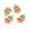 Brass Micro Pave Cubic Zirconia Pendants KK-E788-06B-2