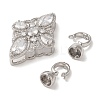 Brass Micro Pave Clear Cubic Zirconia Fold Over Clasps KK-A227-03P-2