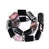 Natural Rhodonite & Eagle Eye & Obsidian Beads Strands G-Q614-01A-02-3