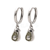 Brass Cubic Zirconia Hoop Earrings EJEW-Q015-02P-B-2