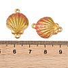 304 Stainless Steel Enamel Shell Shape Connector Charms STAS-C150-07G-3