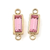 Birthstone 304 Stainless Steel Rhinestone Connector Charms STAS-L022-576G-12-1