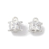 Rack Plating Brass Micro Pave Clear Cubic Zirconia Pendants KK-A224-09P-1