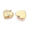 304 Stainless Steel Crystal Rhinestone Heart Charms STAS-T071-18G-2