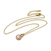 Brass Micro Pave Cubic Zirconia Pendant Necklaces NJEW-E106-11KCG-01-2