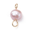 Natural Cultured Freshwater Pearl Connector Charms PALLOY-JF01394-01-3
