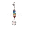 Sun Alloy & Cat Eye Pendant Decoration HJEW-JM01593-04-1