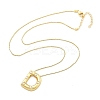 Brass & Plastic Pearl Letter Pendant Box Chain Necklaces for Women LS-NJEW-U017-01G-04-3