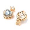Brass Clear Cubic Zirconia Pendants KK-B102-05G-03-2